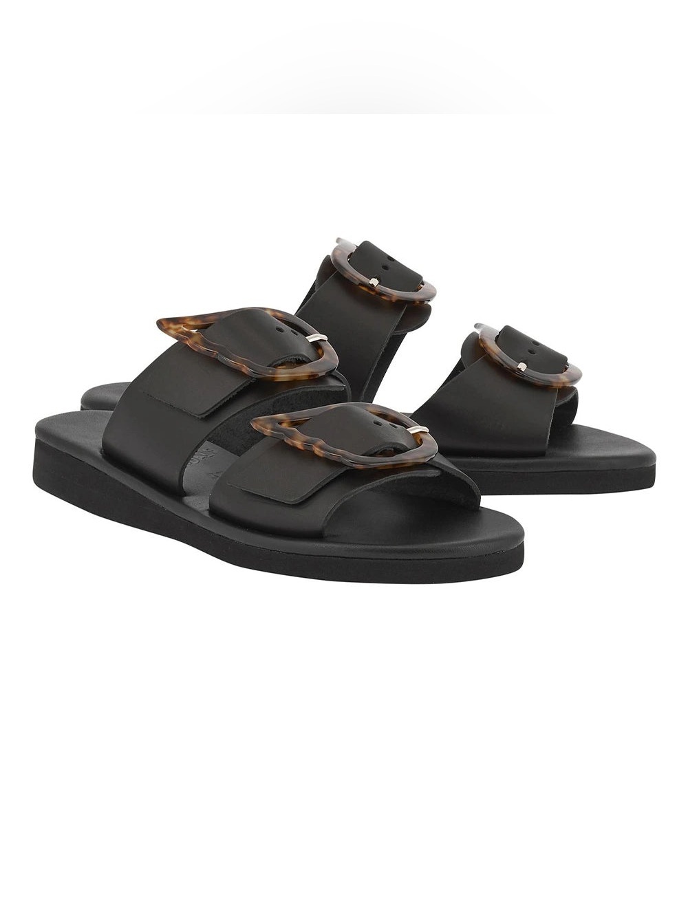 Ancient Greek Iaso black tortoiseshell sandals